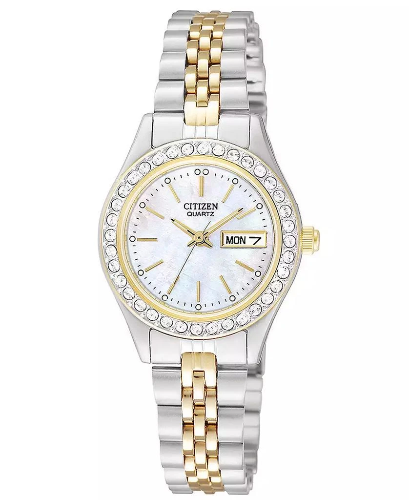 商品Citizen|Women's Two Tone Stainless Steel Bracelet Watch 26mm EQ0534-50D,价格¥1365,第1张图片