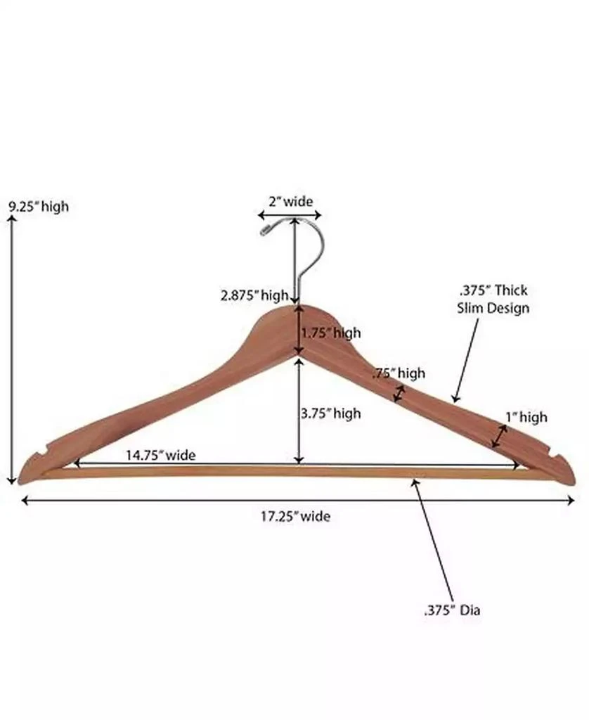 商品Household Essentials|Slim Profile Cedar Hangers, Set of 16,价格¥733,第2张图片详细描述