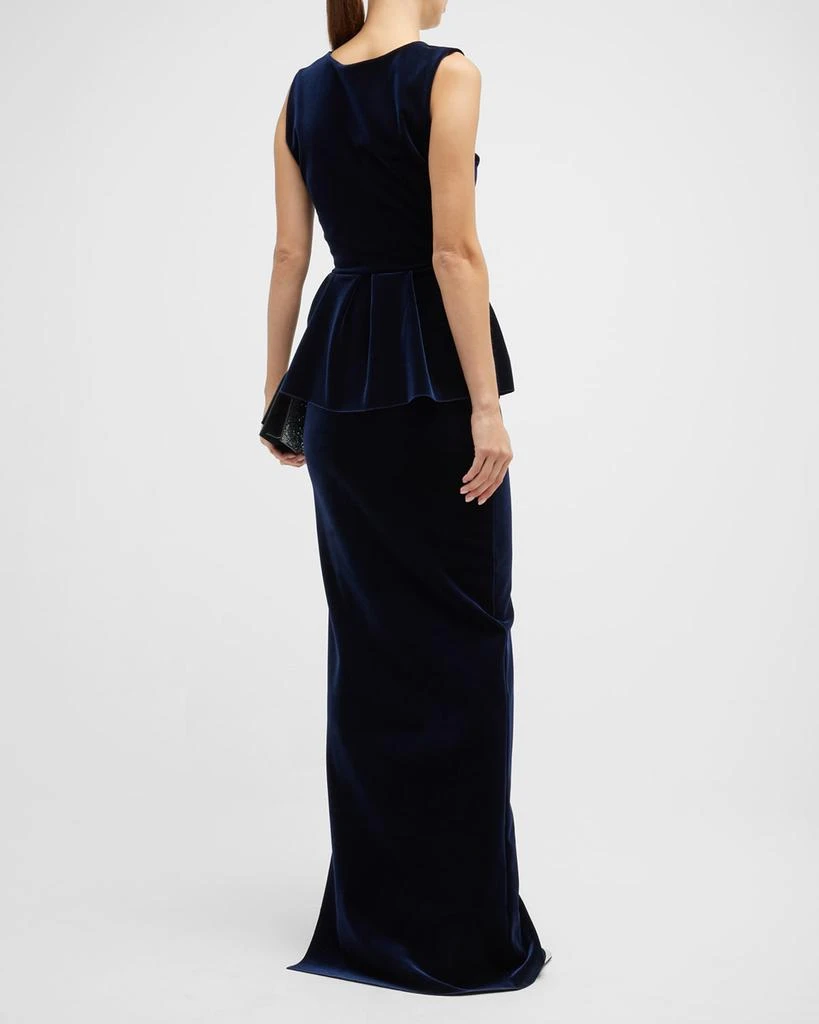 Fiamma Peplum Velvet Column Gown 商品