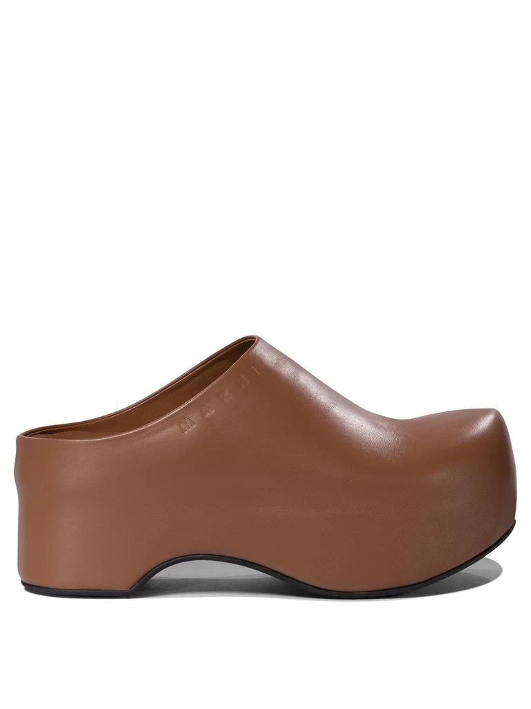 商品Marni|Chunky Clog Sabot Loafers & Slippers Brown,价格¥4193,第1张图片