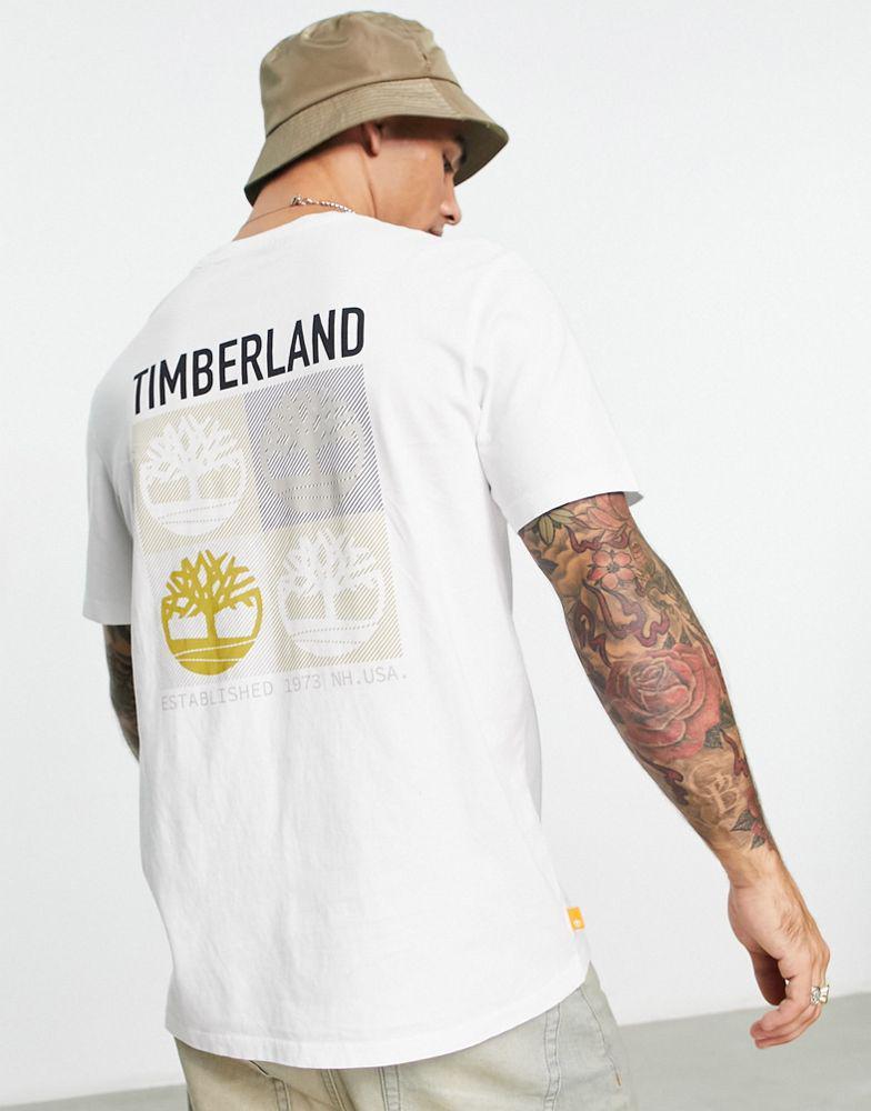 商品Timberland|Timberland Multi Logo back print t-shirt in white,价格¥293,第6张图片详细描述