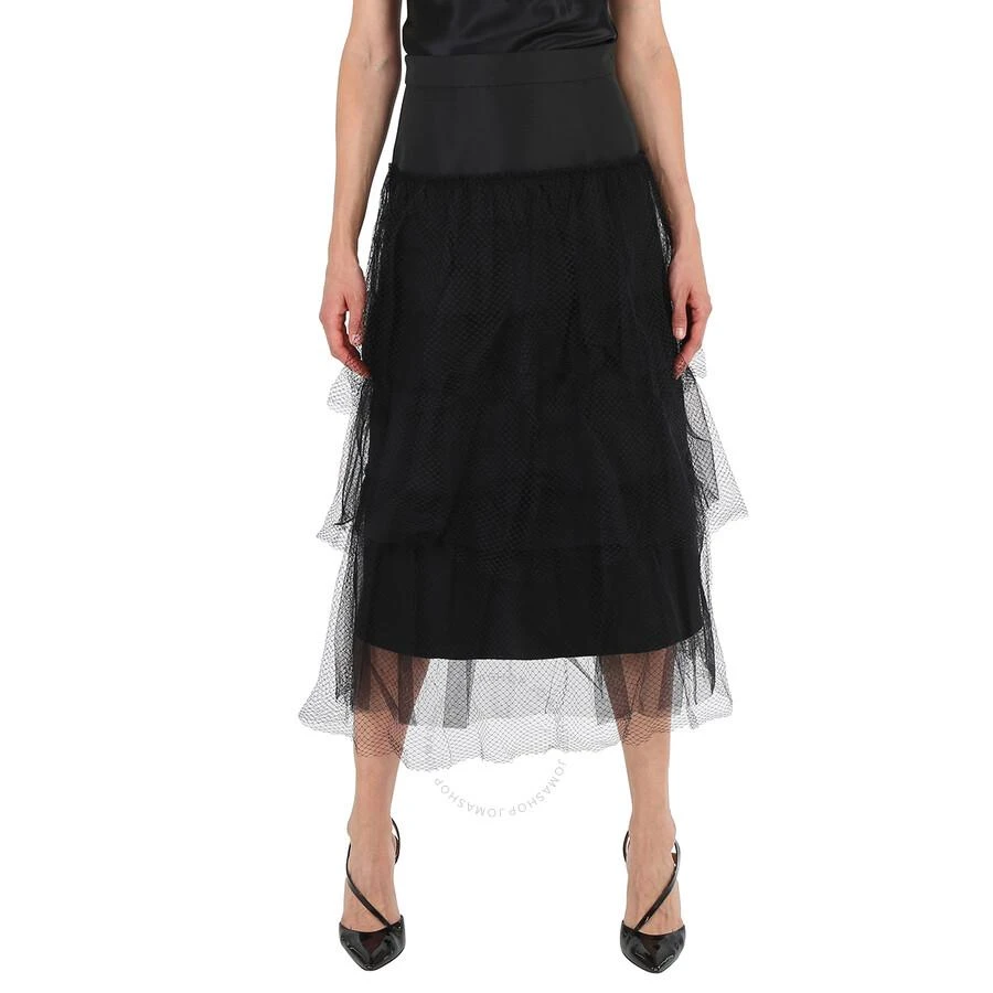 商品Burberry|Ladies Black Tiered Tulle A-line Skirt,价格¥1169,第1张图片