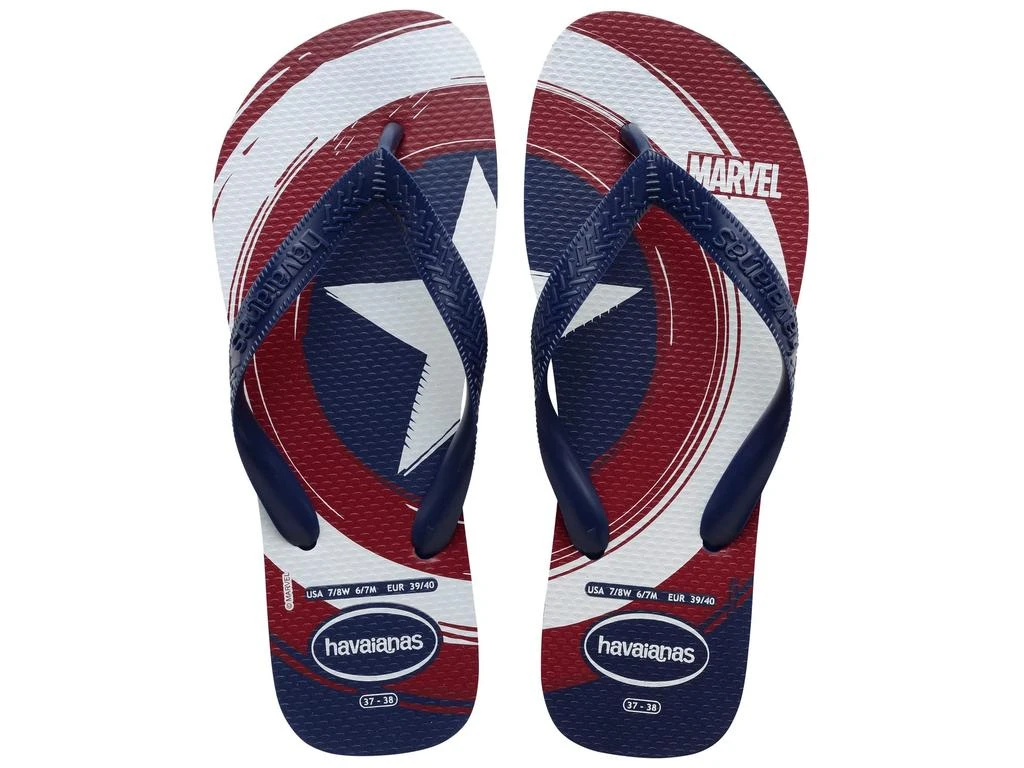 商品Havaianas|Top Marvel Logomania Flip Flop Sandal (Toddler/Little Kid/Big Kid),价格¥68,第1张图片