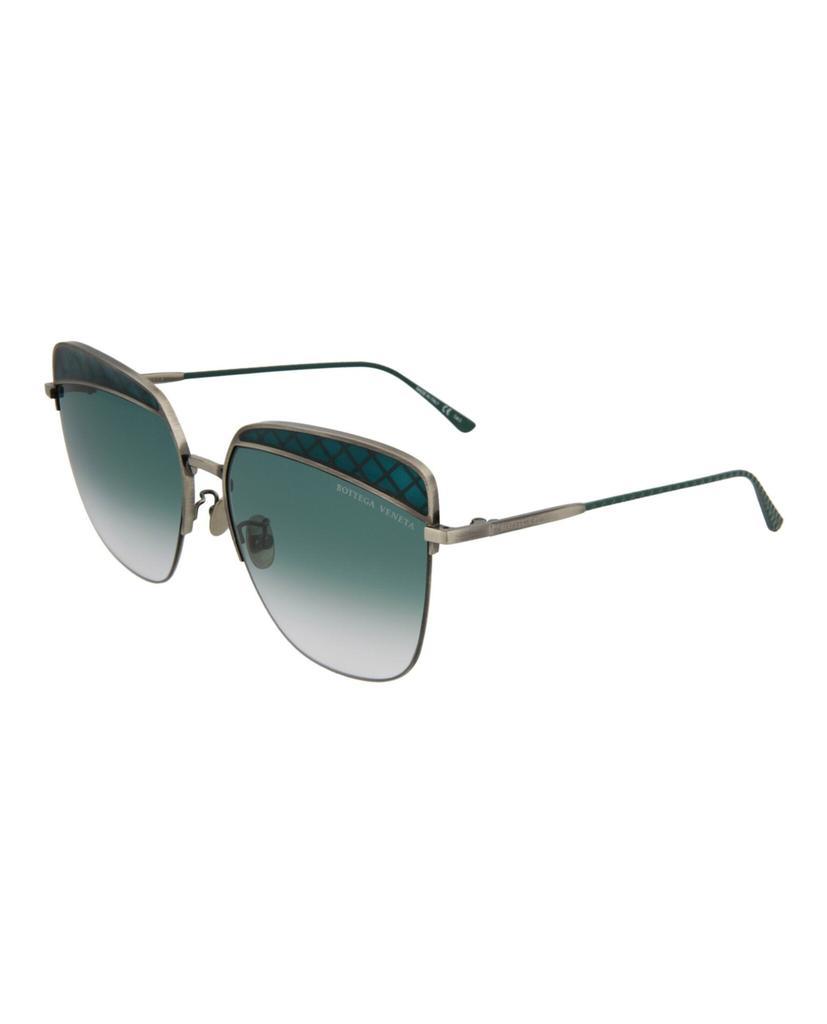 商品Bottega Veneta|Square-Frame Metal Sunglasses,价格¥1201,第4张图片详细描述