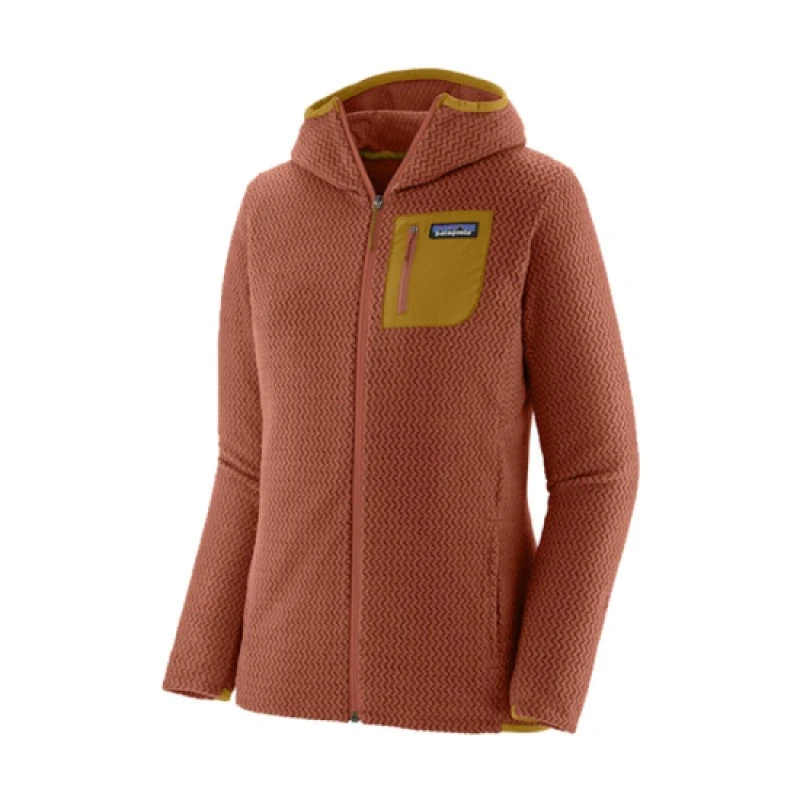 商品Patagonia|PATAGONIA  R1 AIR 全拉链连帽抓绒衣红褐色聚酯女士夹克,价格¥1468,第1张图片