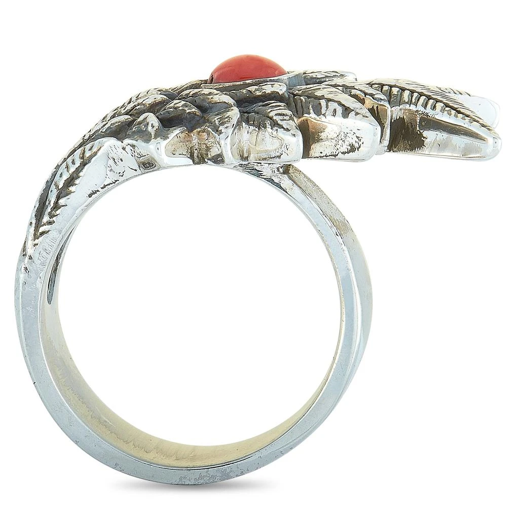 商品King Baby|Raven Wing Sterling Silver and Coral Cabochon Ring,价格¥1851,第2张图片详细描述