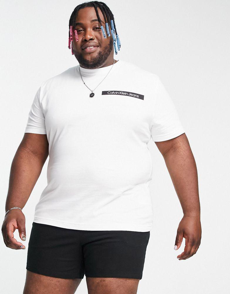 商品Calvin Klein|Calvin Klein Jeans Big & Tall cotton blend scattered urban back graphic t-shirt in white - WHITE,价格¥280,第5张图片详细描述