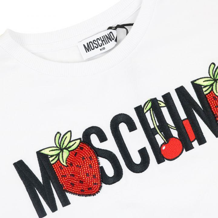 商品Moschino|White Fruit Logo Maxi T Shirt,价格¥380,第4张图片详细描述