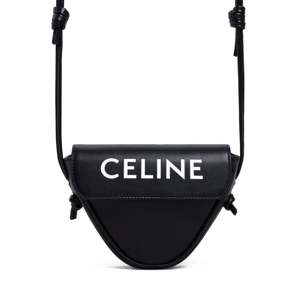 CELINE 男士黑色三角形小牛皮白色印花迷你单肩斜挎包 10I193-DMO-38SI 商品