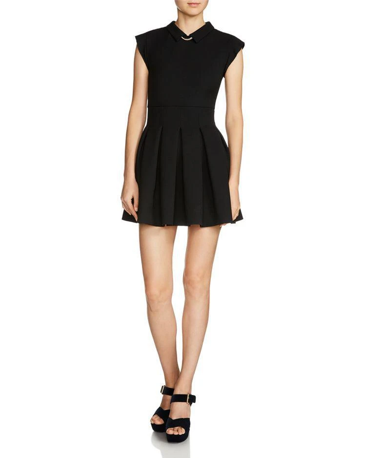 商品Maje|Rousta Fit-and-Flare Chain-Detail Pleated Mini Dress,价格¥1833,第1张图片