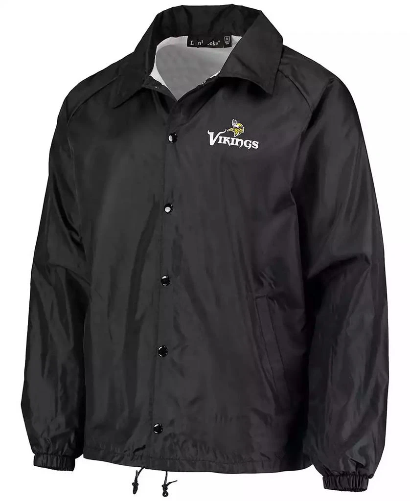 商品Dunbrooke|Men's Black Minnesota Vikings Coaches Classic Raglan Full-Snap Windbreaker Jacket,价格¥299,第4张图片详细描述