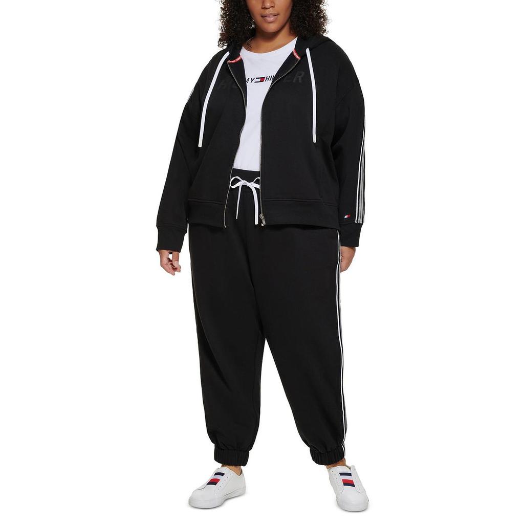 Tommy Hilfiger Sport Womens Plus Fleece Comfy Zip-Front Hoodie商品第1张图片规格展示