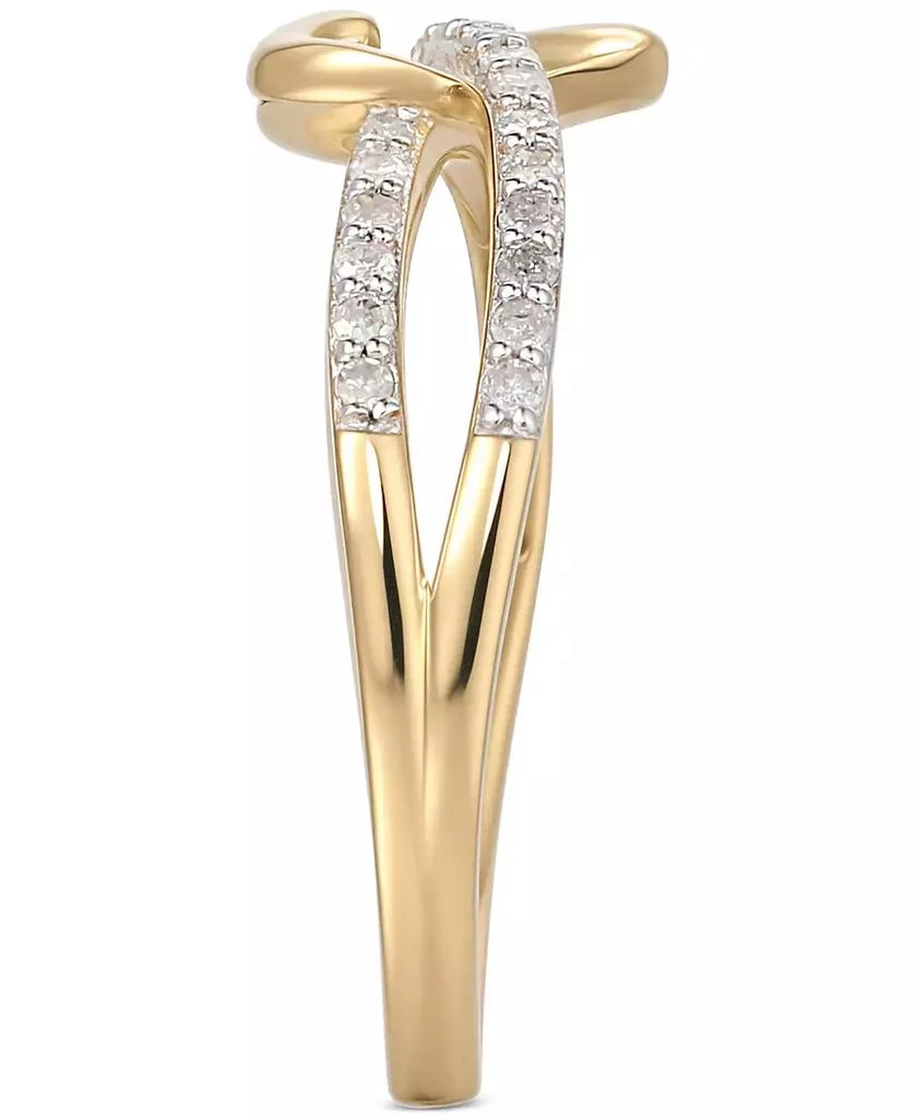 商品Macy's|Diamond Interwoven Heart Ring (1/4 ct. t.w.) in 14k Gold-Plated Sterling Silver,价格¥926,第3张图片详细描述