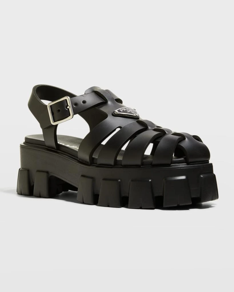 商品Prada|Rubber Logo Chunky-Sole Fisherman Sandals,价格¥6877,第3张图片详细描述