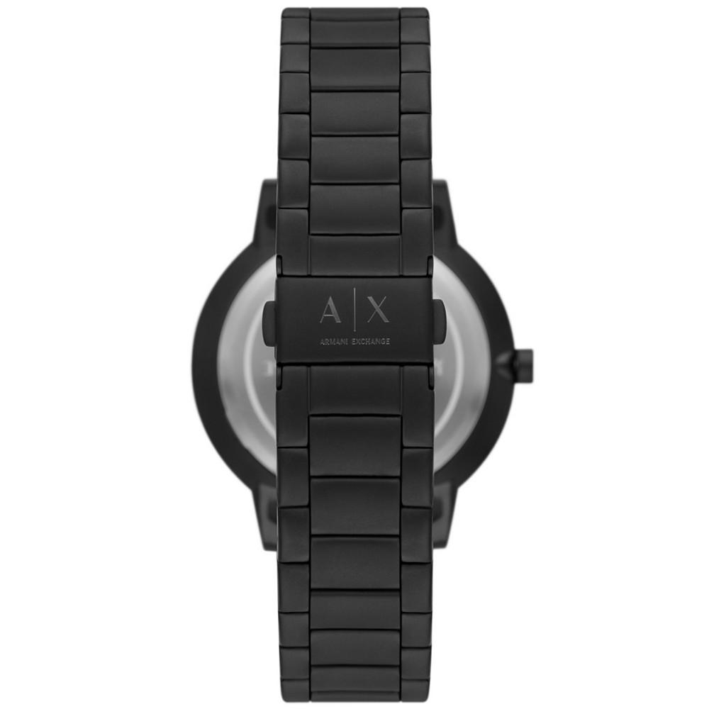 Men's Multifunction Black Stainless Steel Bracelet Watch商品第3张图片规格展示
