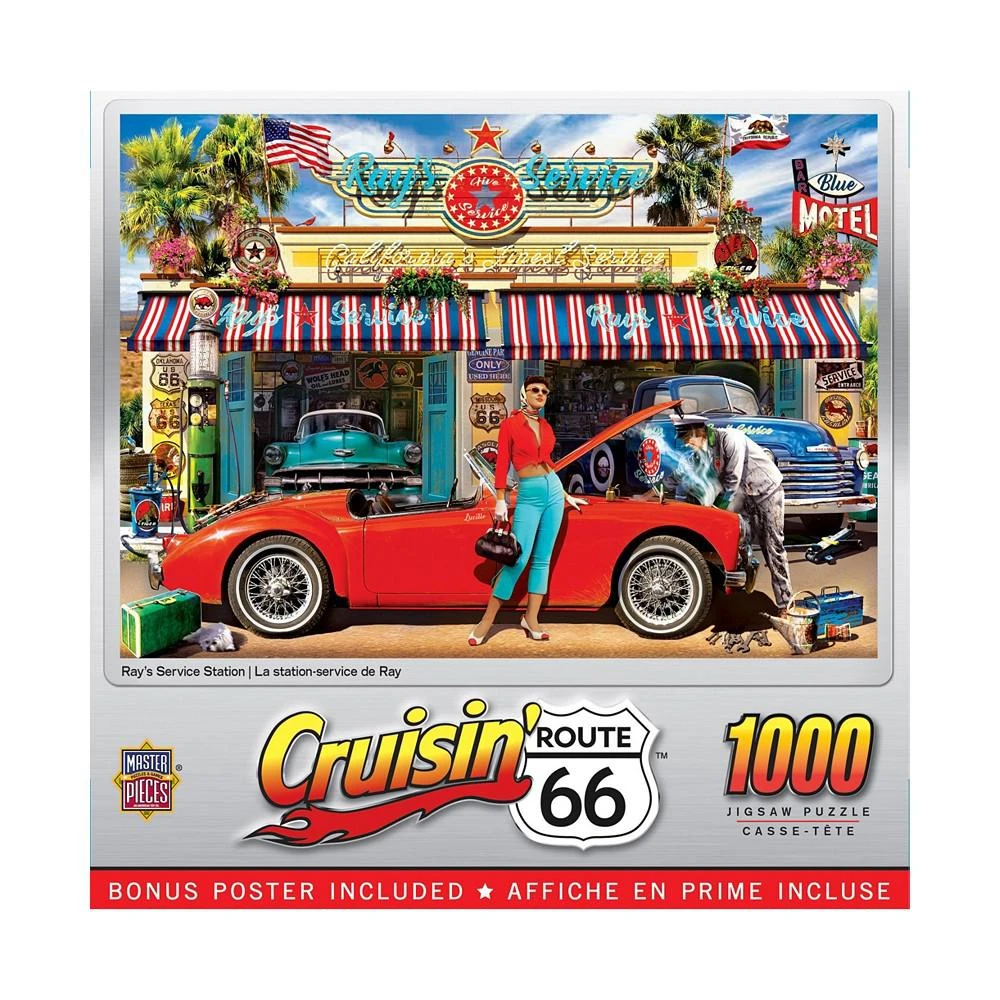商品MasterPieces Puzzles|Cruisin' Route 66 - Ray's Service Station 1000 Piece Puzzle,价格¥164,第2张图片详细描述