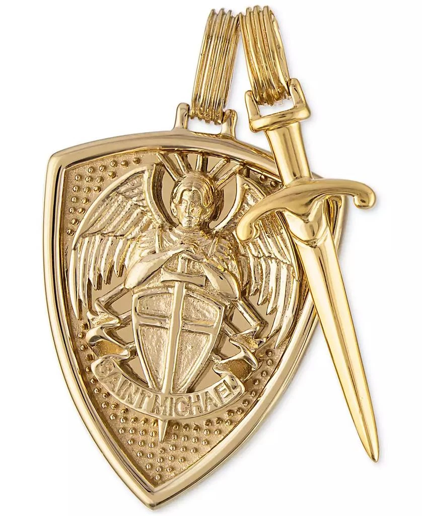 商品Esquire Men's Jewelry|2-Pc. Set Saint Michael Shield & Sword Amulet Pendants in 14k Gold-Plated Sterling Silver, Created for Macy's,价格¥962,第2张图片详细描述