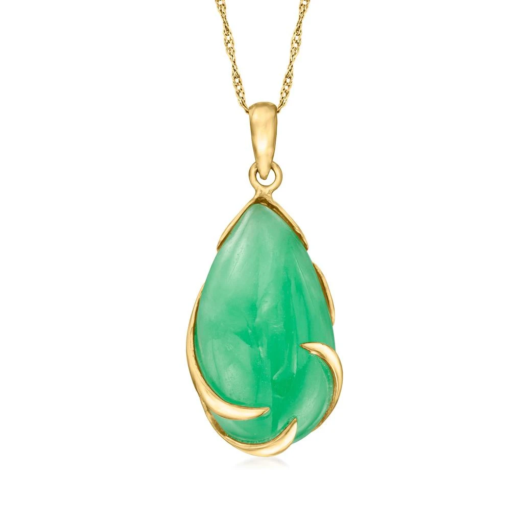 商品Ross-Simons|Jade Pendant in 14kt Yellow Gold,价格¥1599,第1张图片