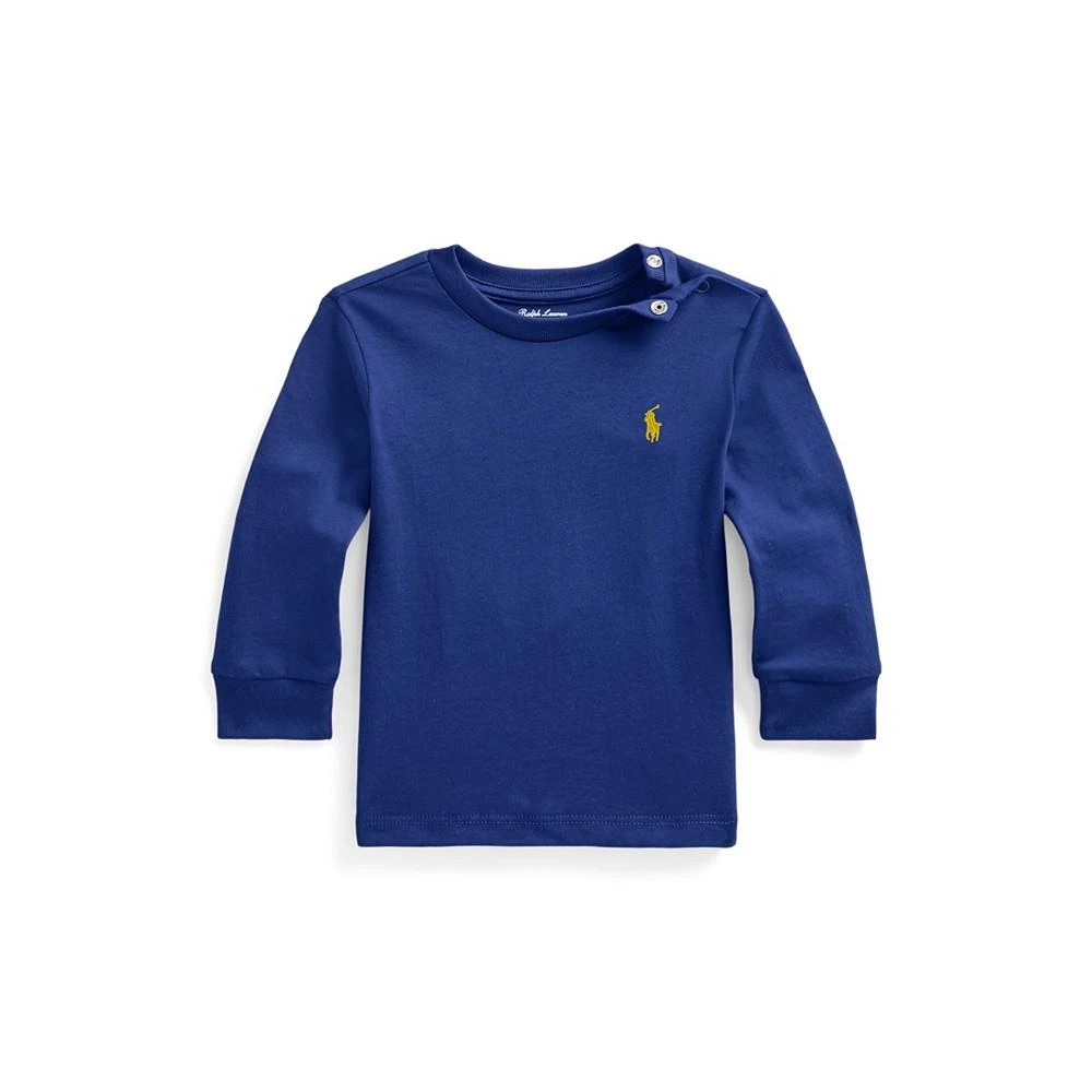 商品Ralph Lauren|Baby Boys Cotton Jersey Long Sleeve T Shirt,价格¥186,第1张图片