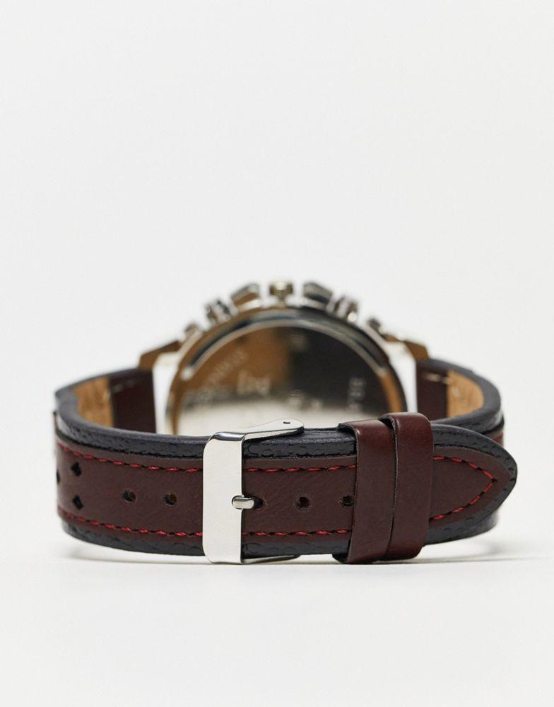 Brave Soul faux leather strap watch in brown商品第2张图片规格展示