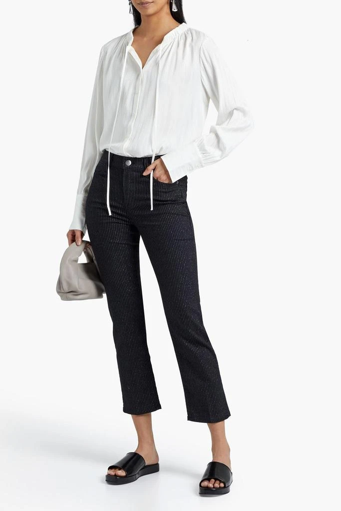 商品FRAME|Le High Straight metallic pinstriped high-rise straight-leg jeans,价格¥628,第2张图片详细描述