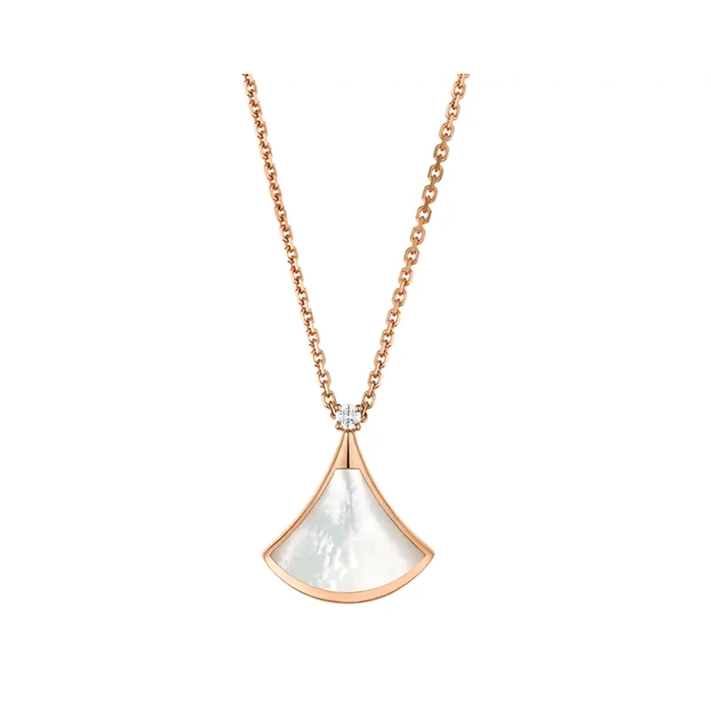 商品[国内直发] BVLGARI|宝格丽 DIVAS’ DREAM系列 白贝母扇子 18k 项链 男女同款情侣款 玫瑰金色,价格¥16793,第1张图片