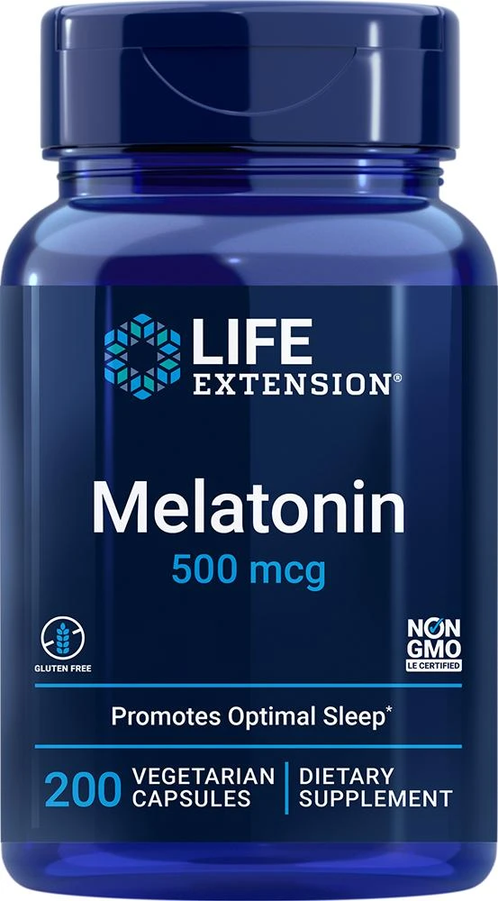 商品Life Extension|Life Extension Melatonin, 200 - 500 mcg (500 mcg, 200 capsules, Vegetarian),价格¥99,第1张图片