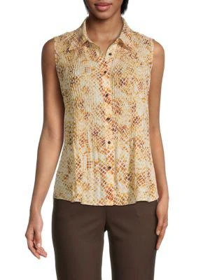 商品Tahari|Print Sleeveless Blouse,价格¥90,第1张图片