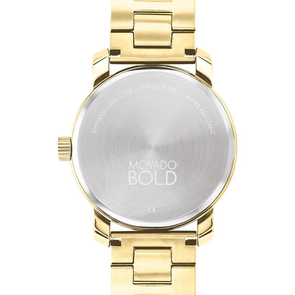商品Movado|Men's Swiss Bold Access Gold Ion Plated Steel Bracelet Watch 41mm,价格¥5946,第5张图片详细描述