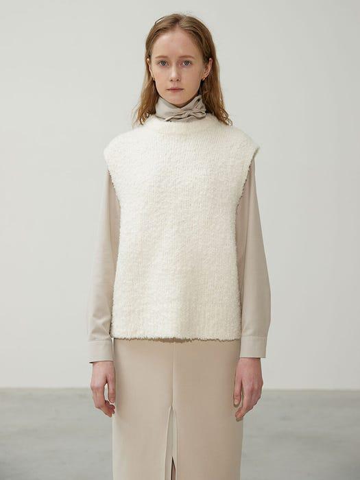 商品OUI MAIS NON|Shirring Wool Cream Vest,价格¥842,第3张图片详细描述