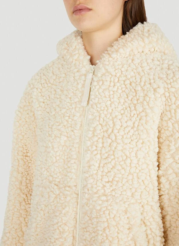 商品Helmut Lang|Faux Shearling Hooded Jacket in Beige,价格¥1972,第5张图片详细描述