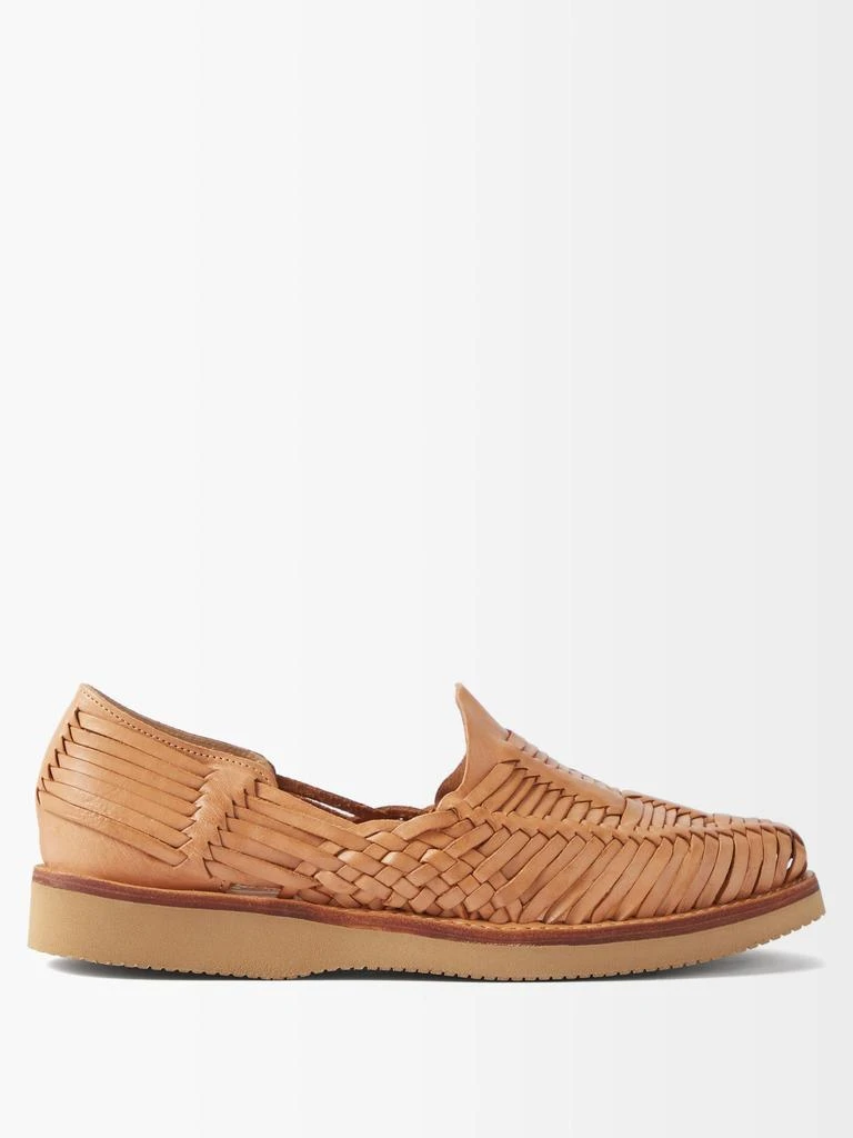 商品Yuketen|Alejandro woven-leather loafer sandals,价格¥1107,第1张图片