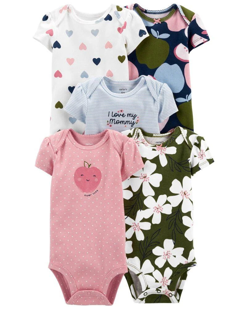 商品Carter's|5-Pack Short-Sleeve Bodysuits,价格¥104,第1张图片