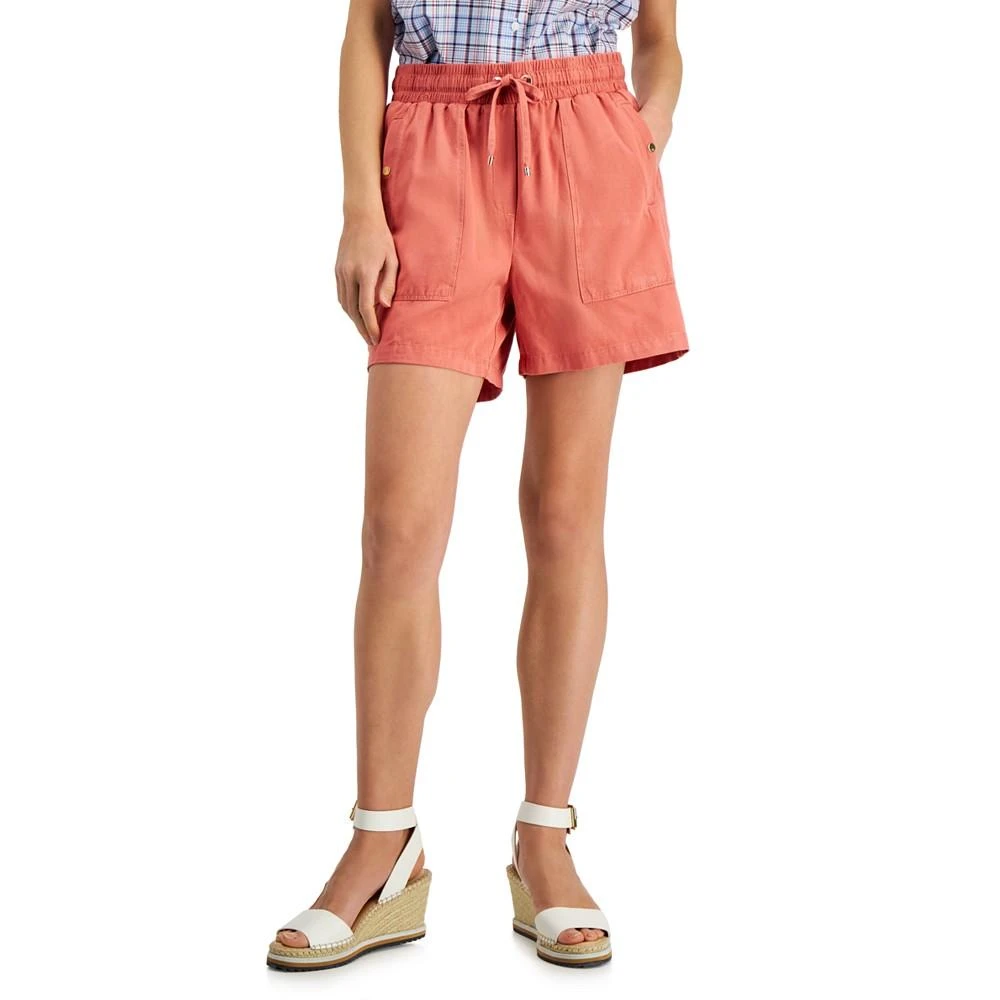 商品Tommy Hilfiger|Women's Drawstring-Waist Twill Shorts,价格¥150,第1张图片