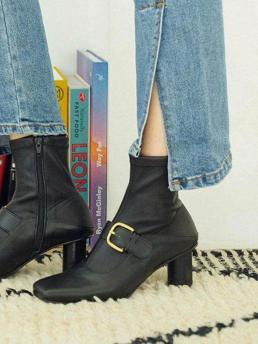 Mary-Jane Socks Boots_Black 商品