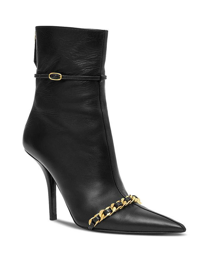 商品Burberry|Women's Andrea Pointed Toe Chain Trim High Heel Booties,价格¥13397,第1张图片