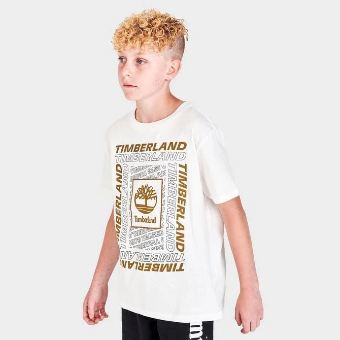 商品Timberland|Boys' Timberland Multi Type Box Logo T-Shirt,价格¥114,第3张图片详细描述