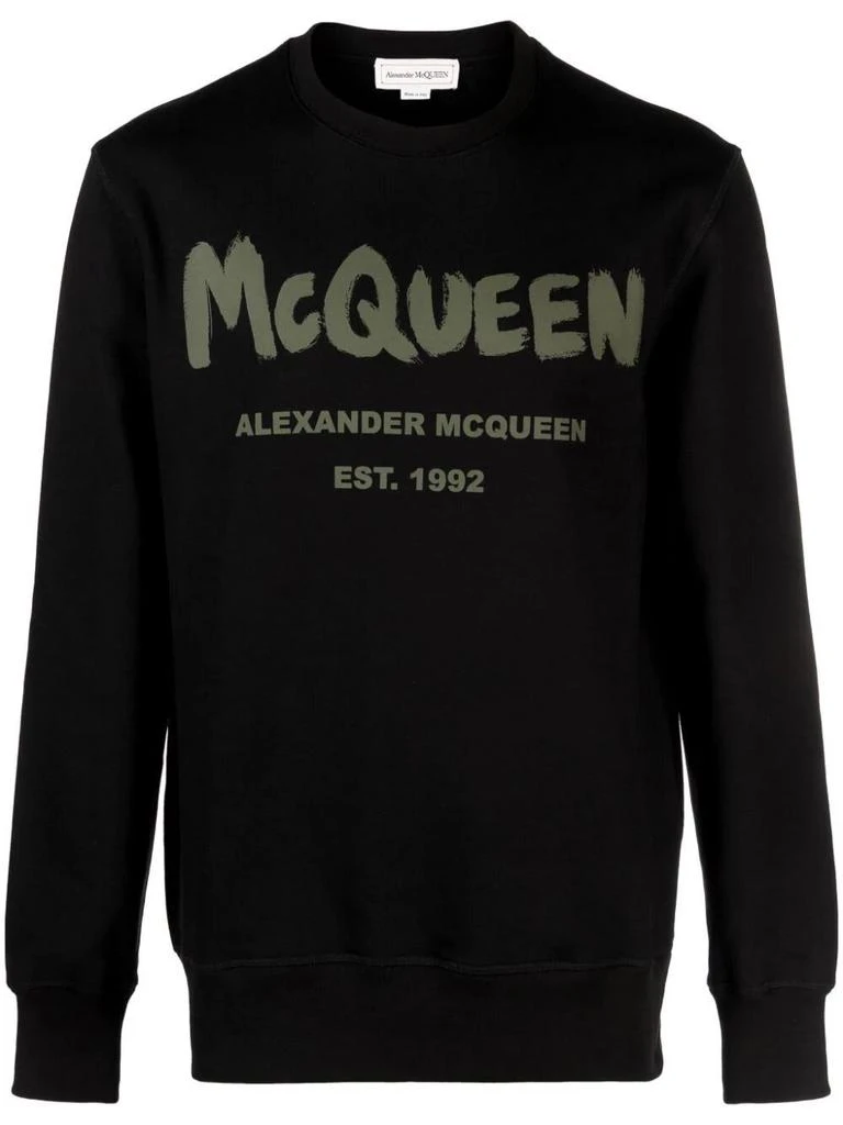 商品Alexander McQueen|Alexander McQueen `Graffiti` Print Sweatshirt,价格¥3611,第1张图片