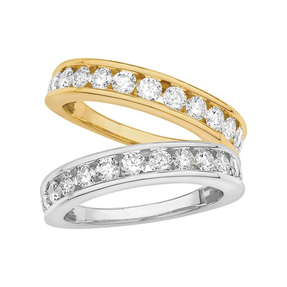 商品Macy's|Diamond Channel Band (1 ct. t.w.) in 14k White or Yellow Gold,价格¥18687,第4张图片详细描述