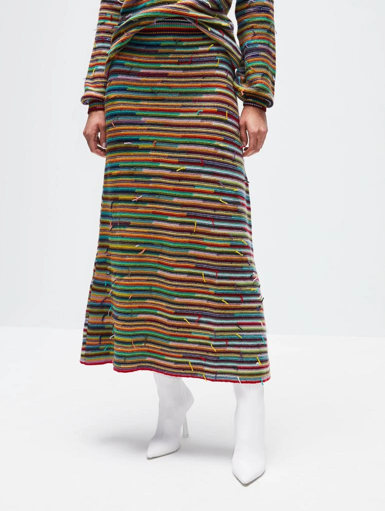 商品Chloé|Striped Cashmere Wool Blend Midi Skirt,价格¥4614,第3张图片详细描述