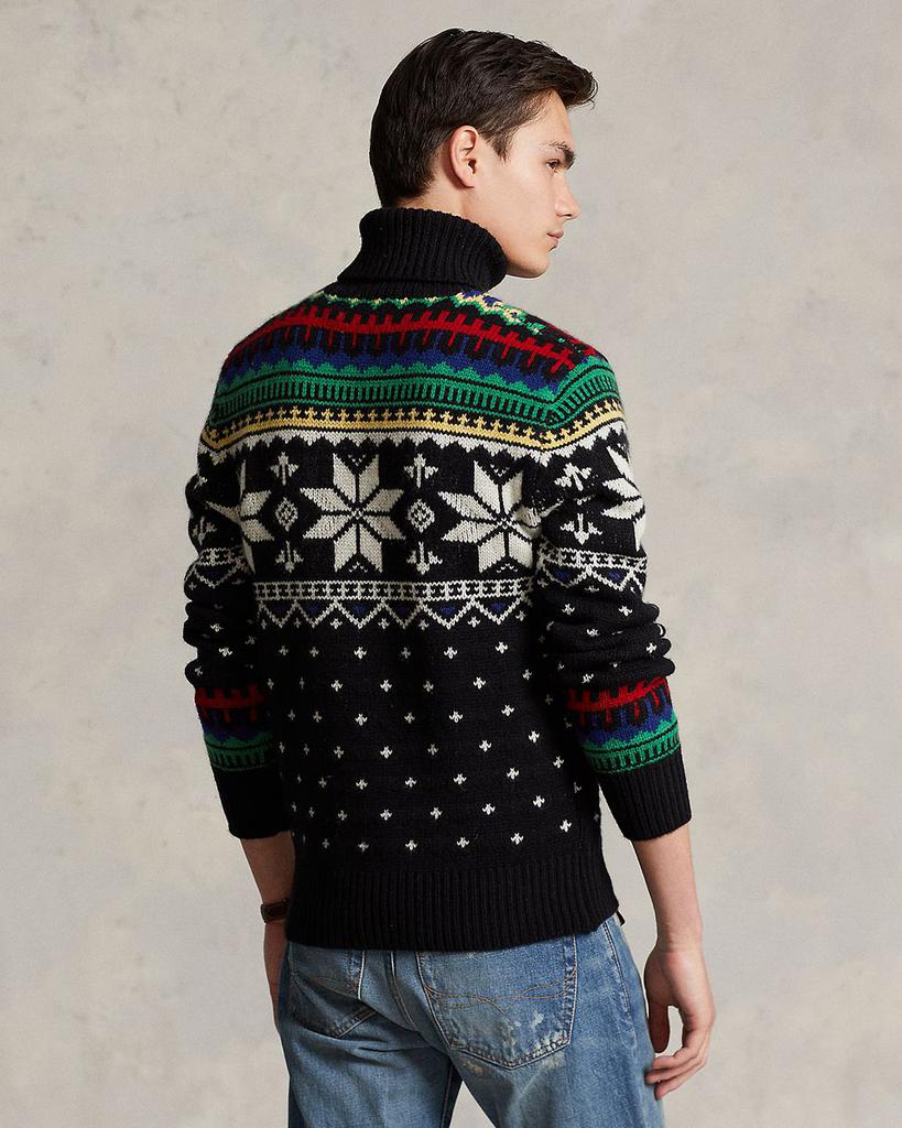 Wool Fair Isle Intarsia Knit Regular Fit Turtleneck Sweater商品第5张图片规格展示