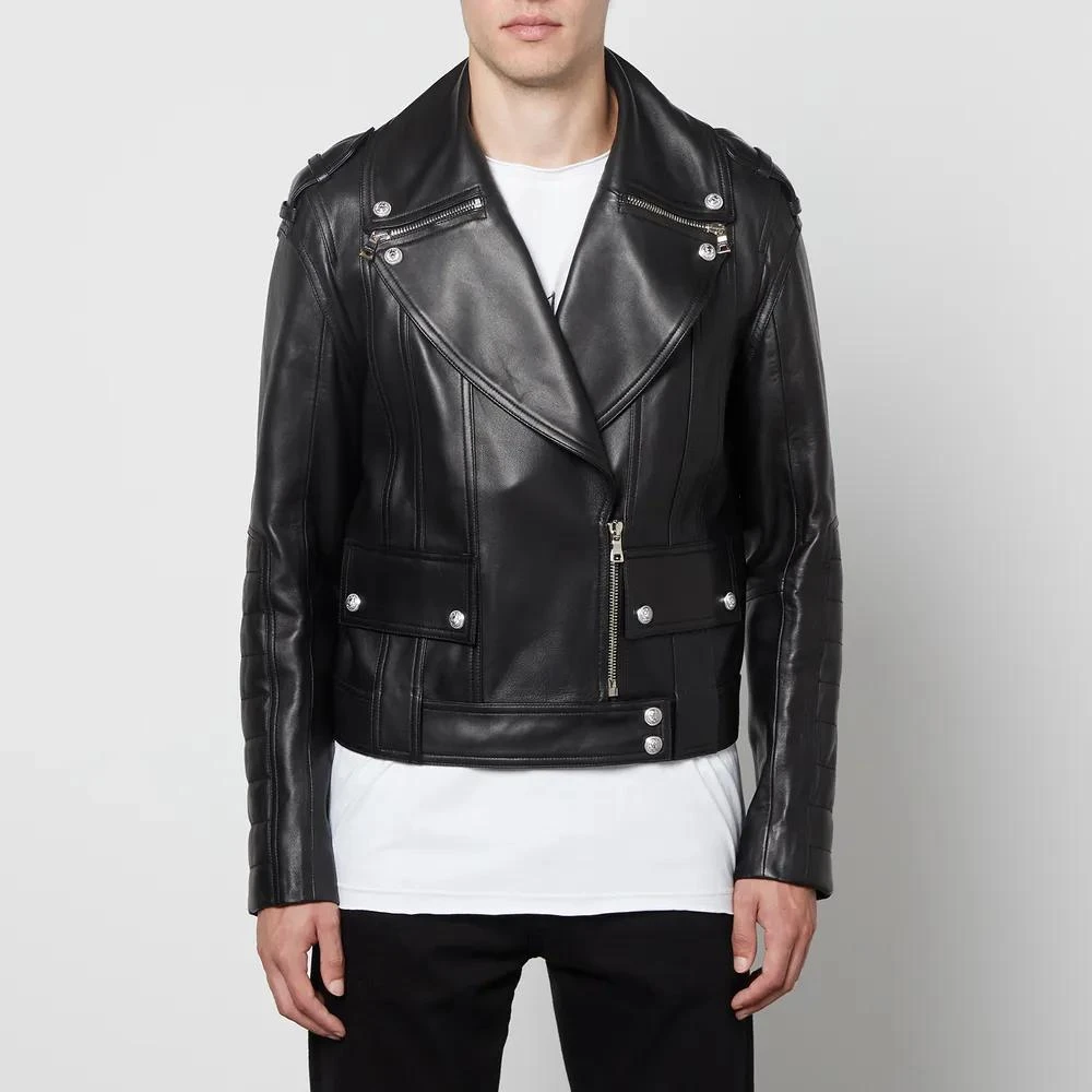 商品Balmain|Balmain Leather Biker Jacket,价格¥5522,第1张图片