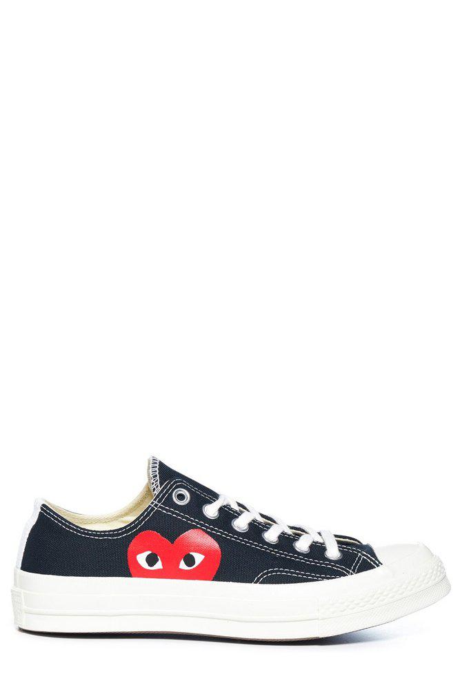 Comme des Garçons Play Logo Printed Lace-Up Sneakers商品第1张图片规格展示