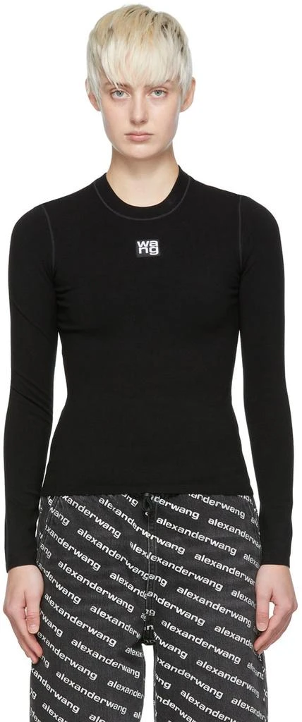 商品Alexander Wang|Black Viscose Long Sleeve T-Shirt,价格¥2420,第1张图片