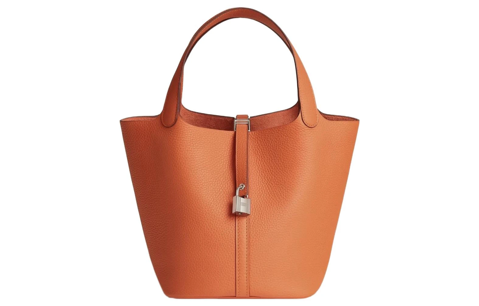 商品[国内直发] Hermes|爱马仕 Picotin Lock系列22银扣 Clemence小牛皮 菜篮子水桶包手提包 女款 93 Orange 橙色,价格¥32012,第1张图片
