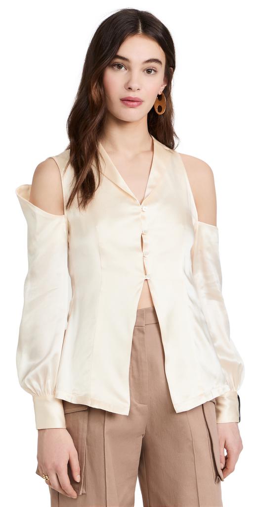 ROKH 镂空肩部女式衬衫商品第1张图片规格展示