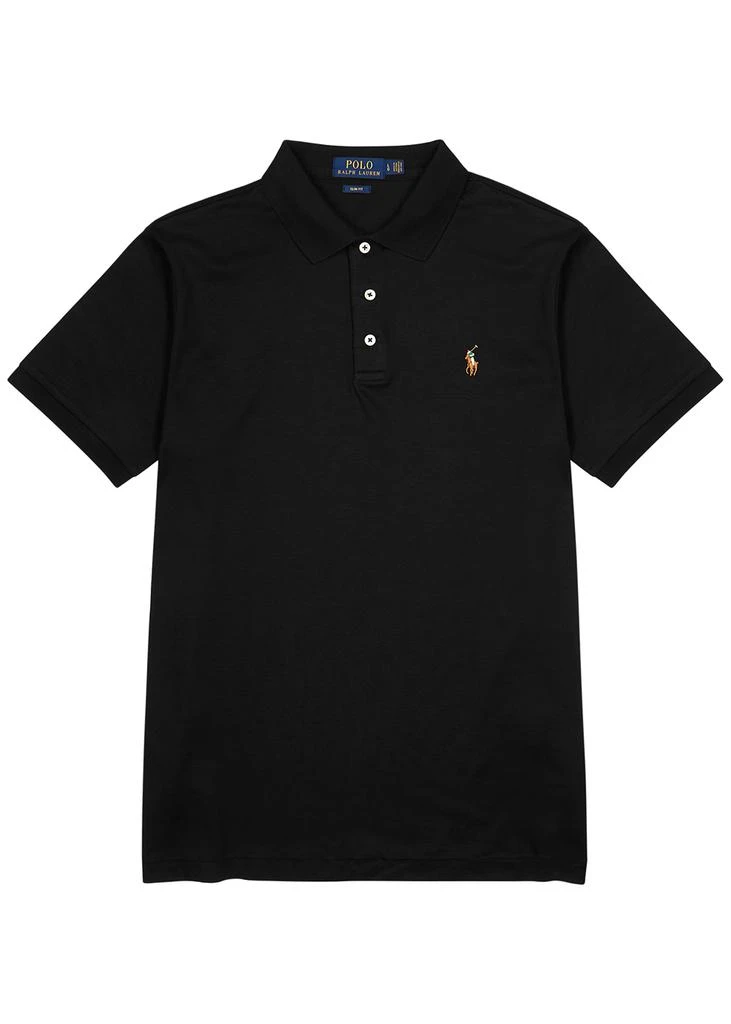 商品Ralph Lauren|Black slim Pima-cotton polo shirt,价格¥1331,第1张图片