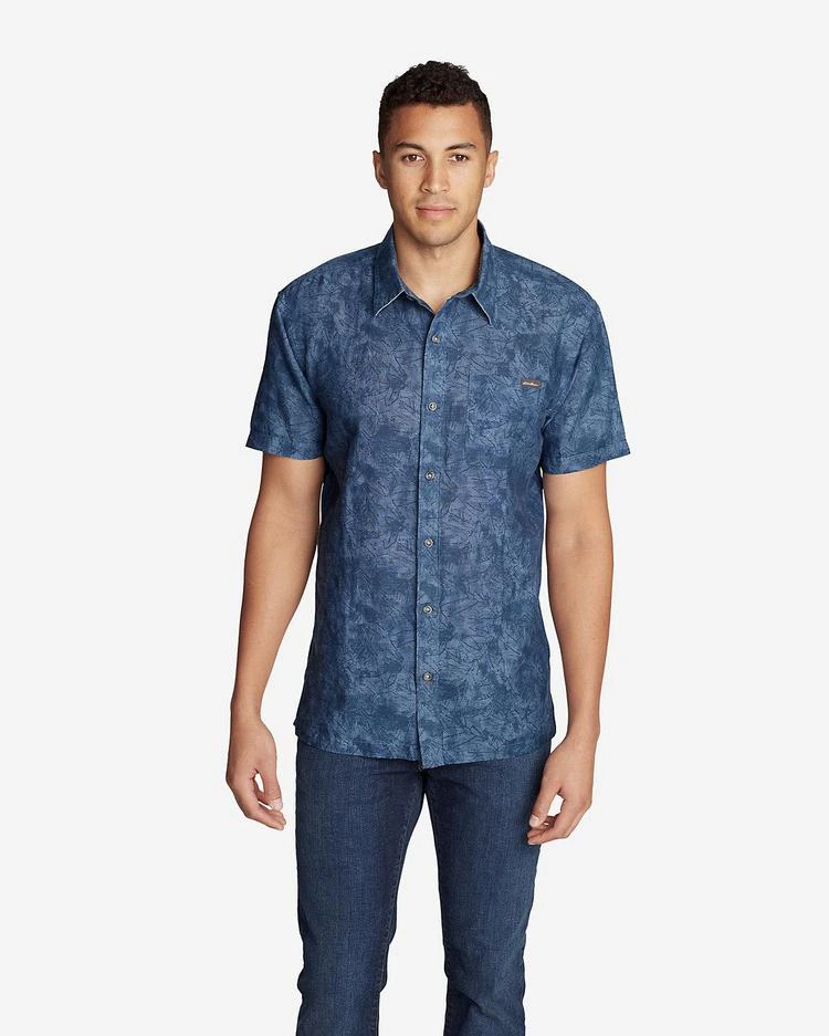 商品Eddie Bauer|Men's Larrabee Short-Sleeve Shirt - Print,价格¥261-¥365,第1张图片