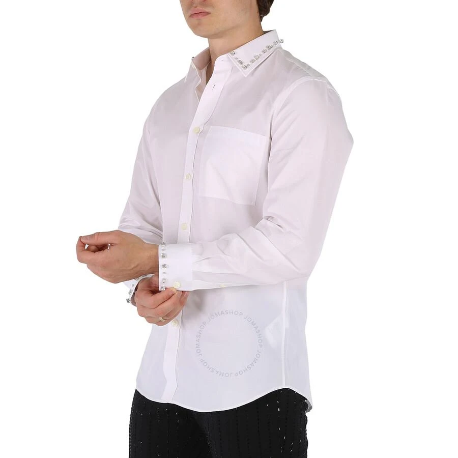 商品Burberry|Men's White Clacton Classic Fit Embellished Cotton Poplin Dress Shirt,价格¥1192,第3张图片详细描述