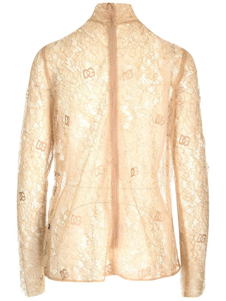 商品Dolce & Gabbana|Dolce & Gabbana Sheer Lace Straight Hem Blouse,价格¥6567,第2张图片详细描述